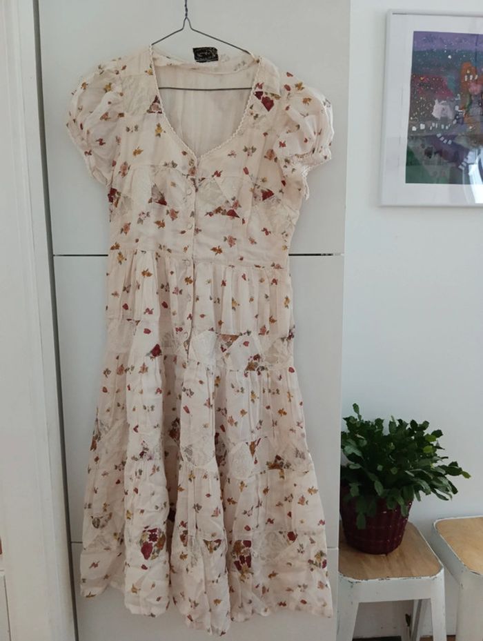 Robe vintage longue Boutonnée bohème romantique - photo numéro 2