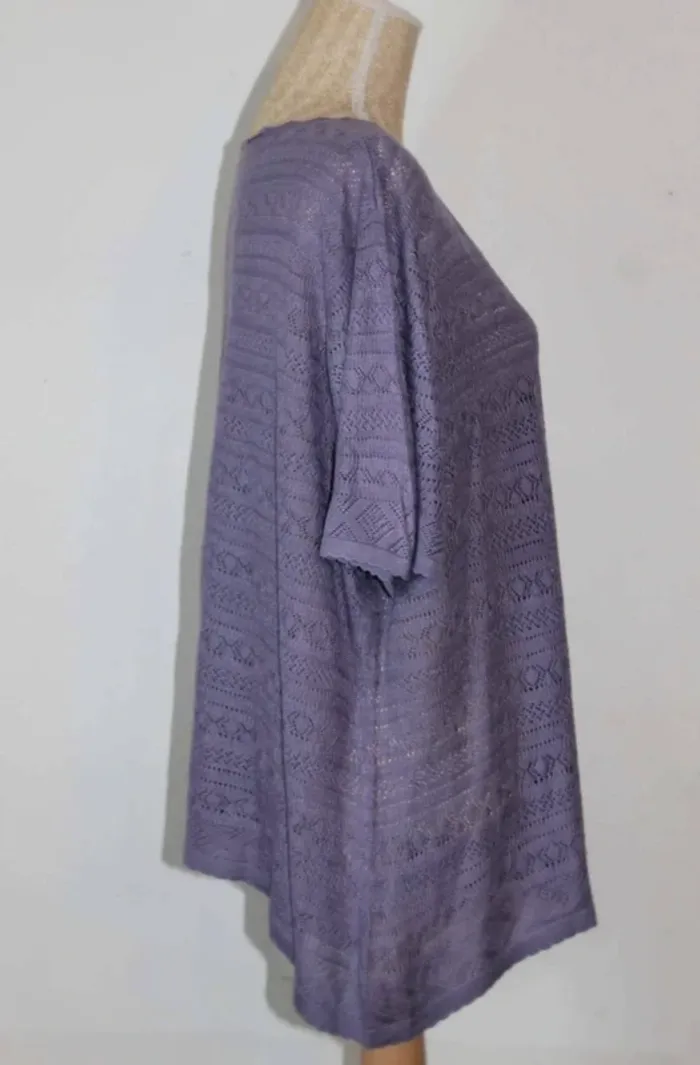 Pull  léger  ajouré –  Parme  -  Damart - 54/56 - photo numéro 7