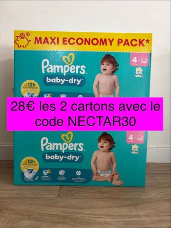 216 couches Pampers baby dry taille 4