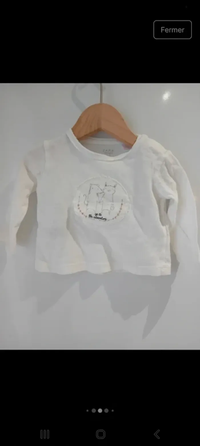Lot de petits tee-shirts manches longues aux animaux et gilet léger à capuche en maille douce - photo numéro 14