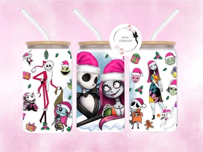 Jack x Sally père Noël - Gobelet en verre