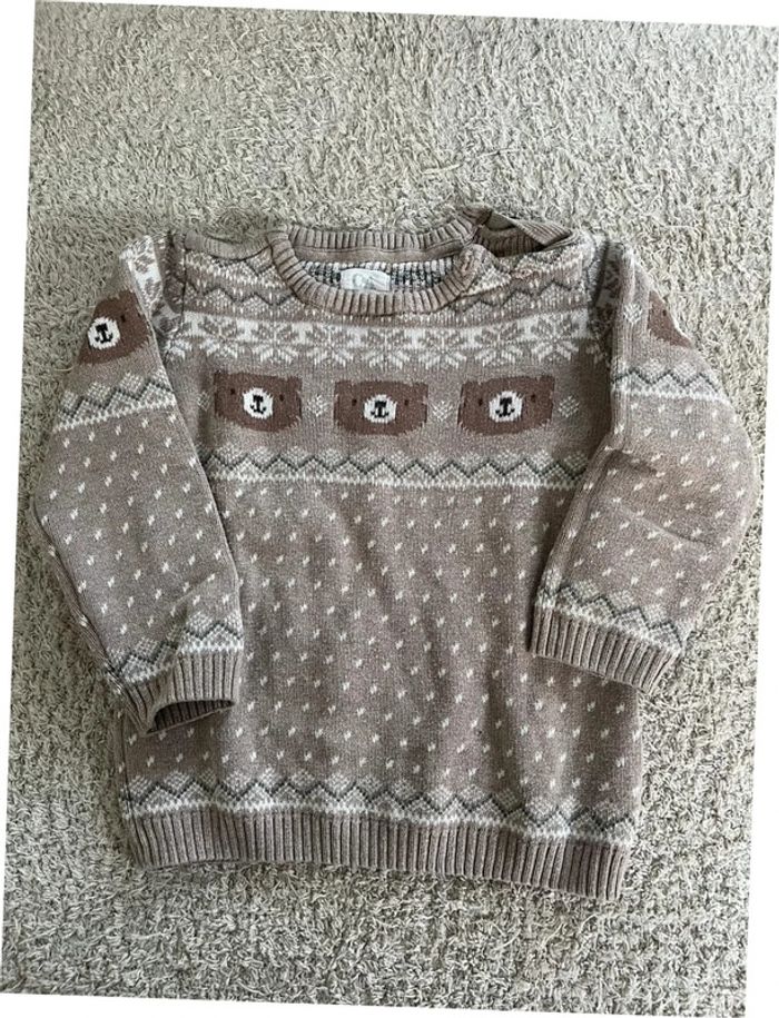 Ensemble 3 pièces pull pantalon chemise taille 18-24 mois C&A - photo numéro 2