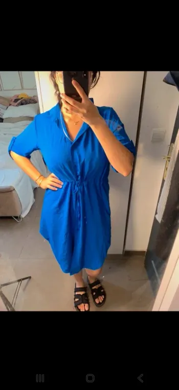 🌟 Robe Bleue Taille Unique - Style Élégant et Confortable