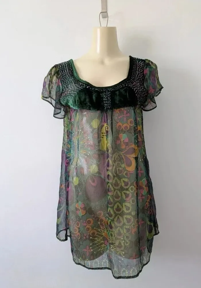 Blouse d'été brodé - Custo Barcelona - taille 3 (38)
