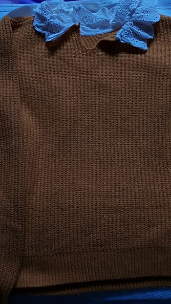 Pull col brodé filke