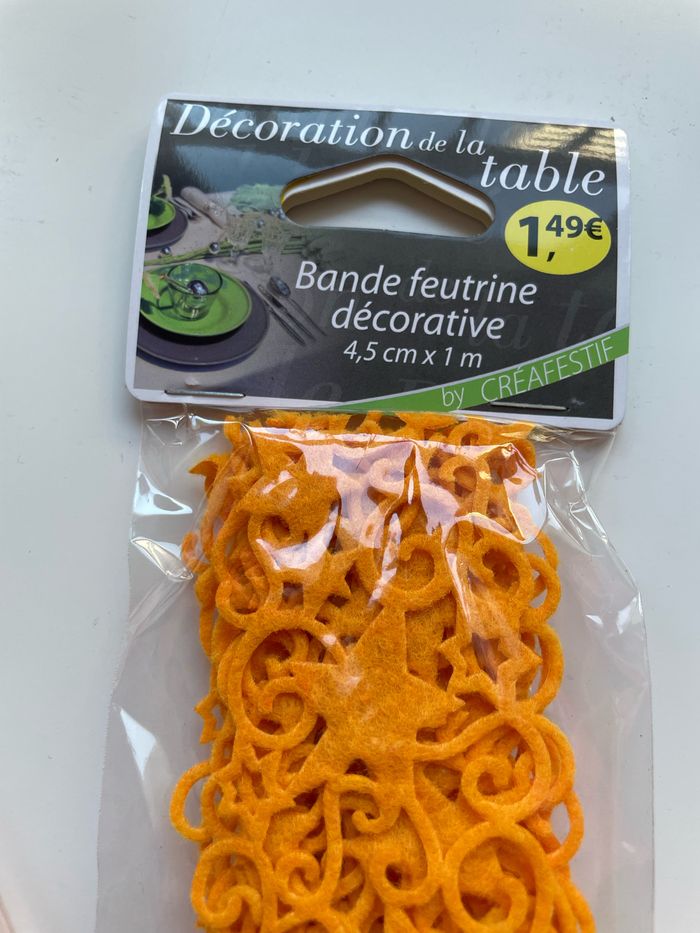 3 paquets de bande décorative orange en feutrine - photo numéro 2