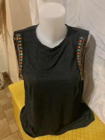 Débardeur Kiabi taille XL gris fantaisie