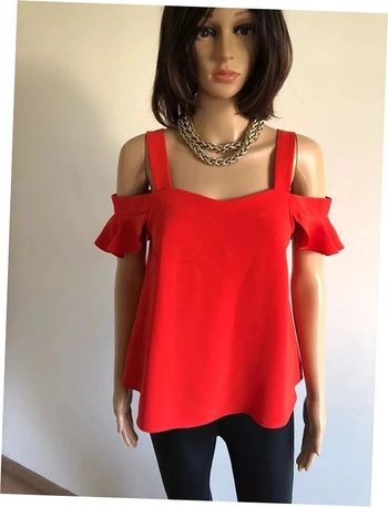 Blouse orange avec épaules dénudées Morgan taille 36 comme neuve