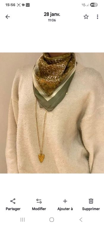 Collier sautoir en acier inoxydable 