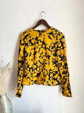 Blouse jaune et noire h&m taille m 38