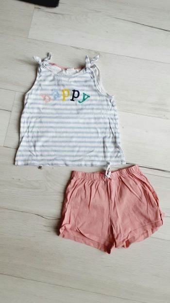 Vêtement fille pyjama été court short et débardeur H&M 4 ans
