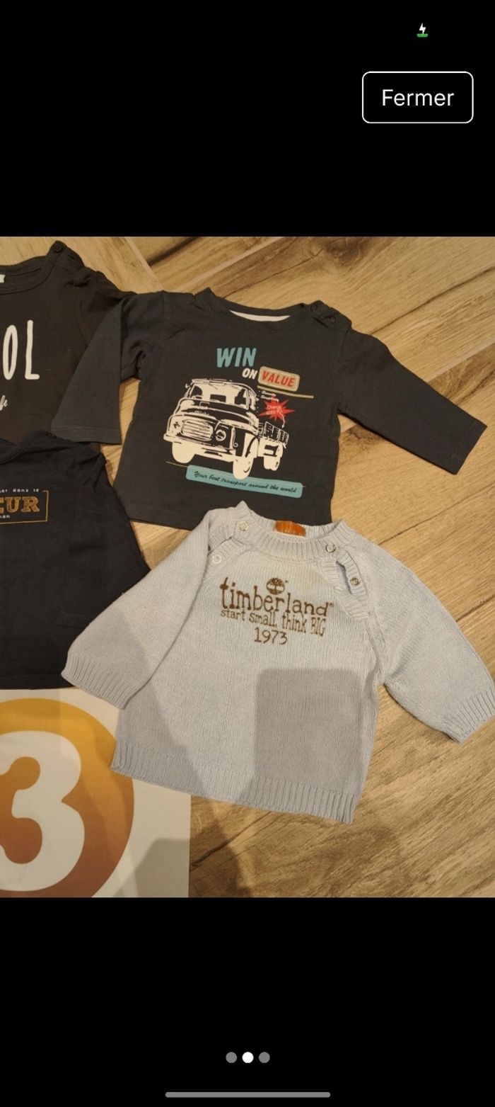 Lot 3 t-shirts manches longues dont maman camion et 1 pull - photo numéro 2