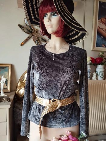 🌿Top Velours Imprimé Python Manoukian T36🌿