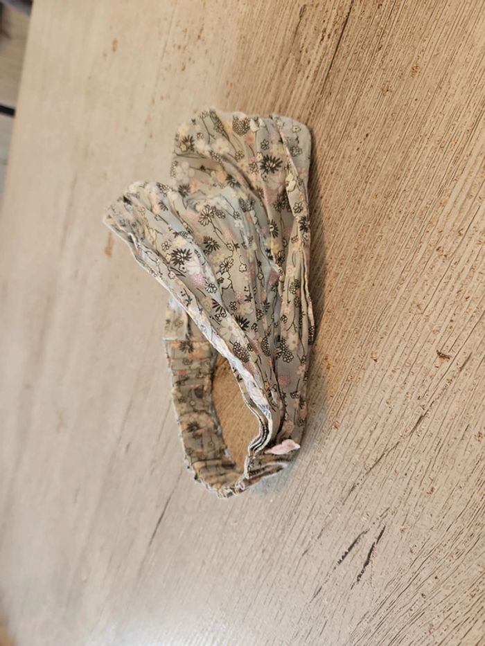 Bandeau large fille, élastqiue, gris/rose/beige, Noukie s, 2/4 ans