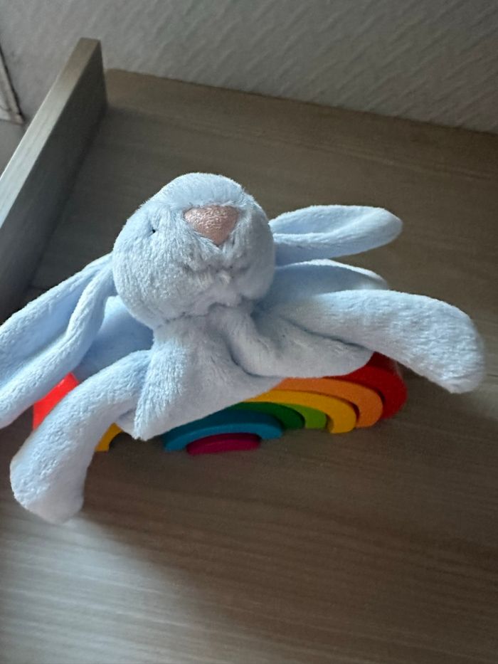 Doudou lapin bashfyl bleu Jellycat - photo numéro 2