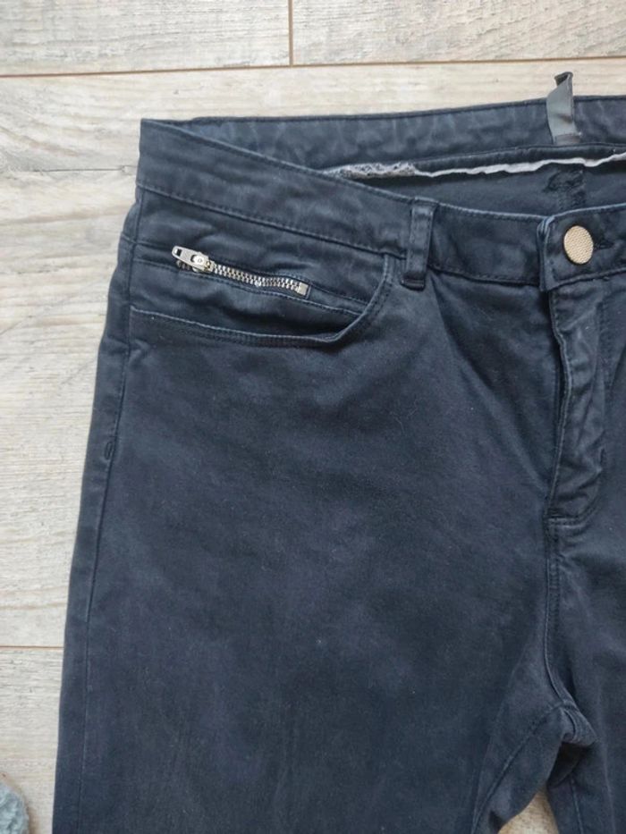 Jeans skinny stretch noir chevilles zippées taille 38 Naf Naf - photo numéro 4