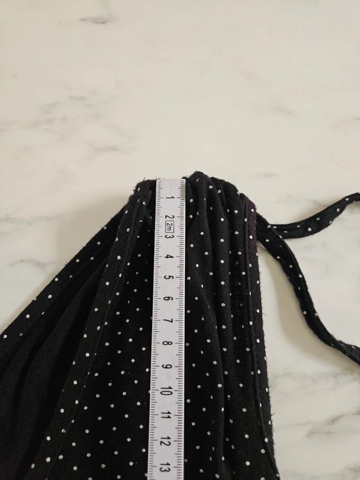 Blouse croisée noir à pois blanc taille S - photo numéro 10