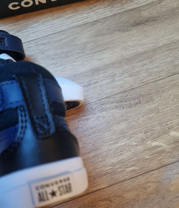 basket montante cuir converse pro blaze noir et bleu marine taille 20 - photo numéro 5