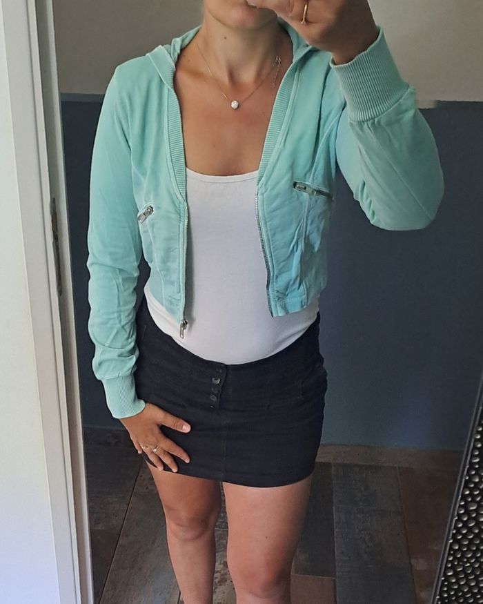 Veste courte femmes colorie menthe H&M taille 38 - photo numéro 4