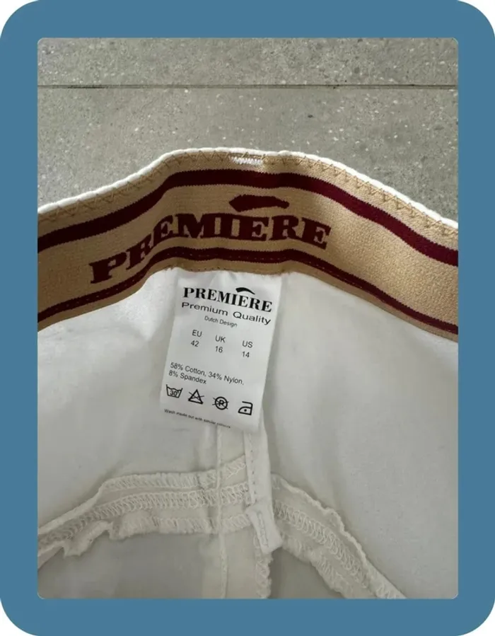 Pantalon d'équitation blanc Premiere taille 42 valeur 49,90€ - photo numéro 2