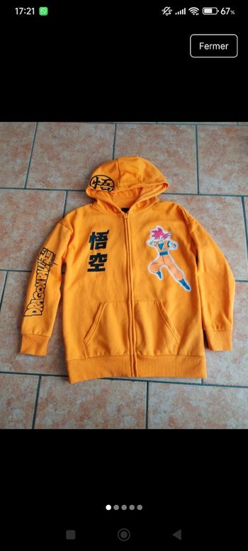 Veste zippé dragon ball taille 11/12 ans