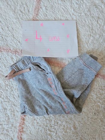 jogging survetement pantalon legging gris 4 ans fille