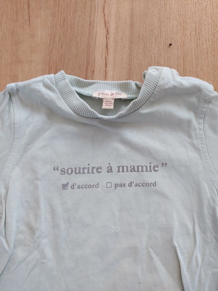 T-shirt grain de blé 18M sourire à mamie - photo numéro 2