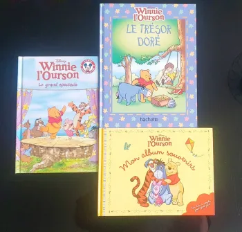 Lot de 2 livres et un album souvenir Winnie l'ourson
