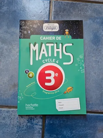 Cahier de maths 3eme mission indigo