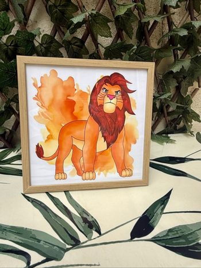 Lot de 6 tableaux deco chambre roi lion Disney - photo numéro 4
