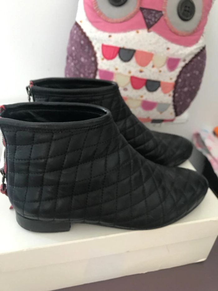 Bottines plates cuir matelassées Claudie Pierlot 38 - photo numéro 9