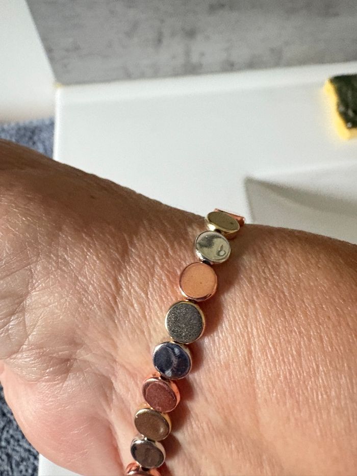 Bracelet fantaisie à Perles disques, multicolores - photo numéro 3