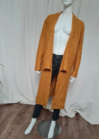 Gilet long jaune moutarde 38