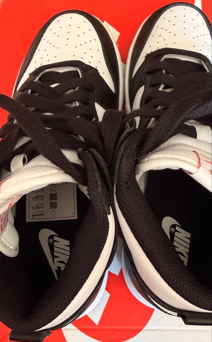 Nike Dunk High - cuir - noir et blanc - photo numéro 8