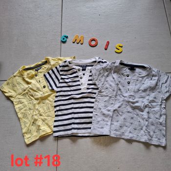 Lot #18 -  3 Tee shirts manches courtes Kiabi 6mois