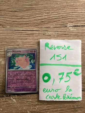 carte Pokémon mélodelfe reverse 036/165 EV3.5 collection 151 FR neuf sortie de booster