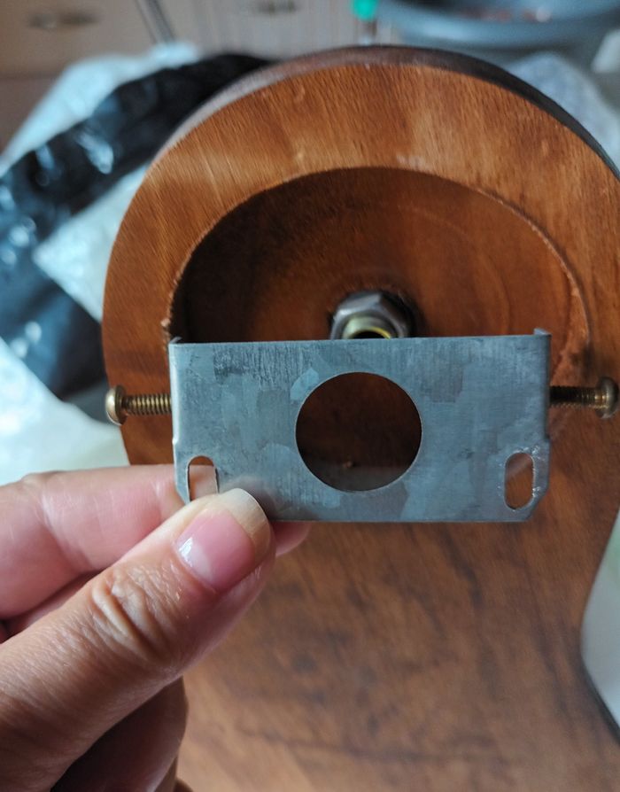 Lot 2 appliques Bois et verre blanc opaque - photo numéro 8