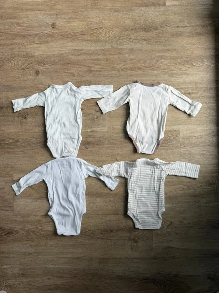 GEMO Orchestra Cocoon La redoute lot de 4 bodies body bébé garçon fille très bon état - photo numéro 2