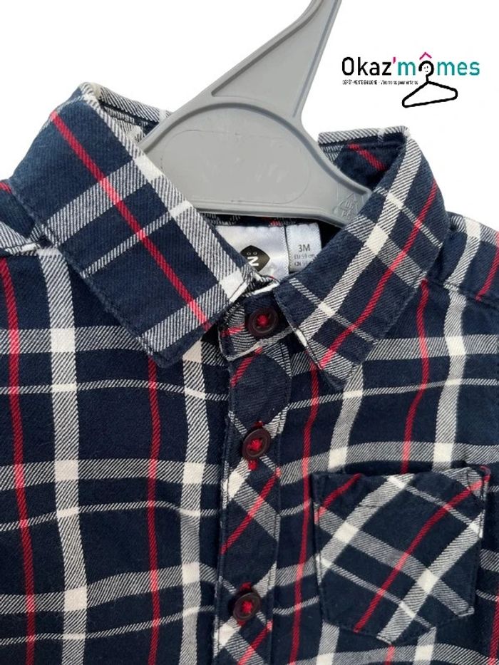 Chemise manches longues à carreaux - Z Grain de blé 3 mois (59cm) - photo numéro 2