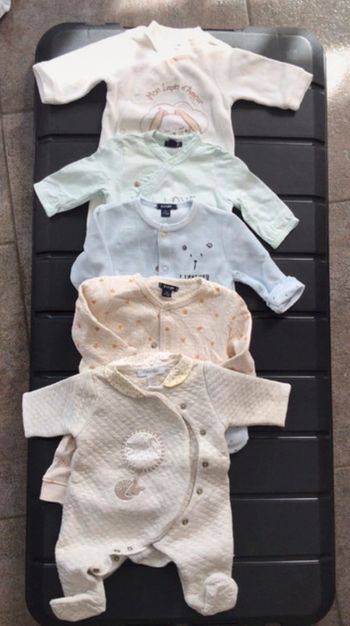 Lot de 5 pyjamas bébé 1 mois