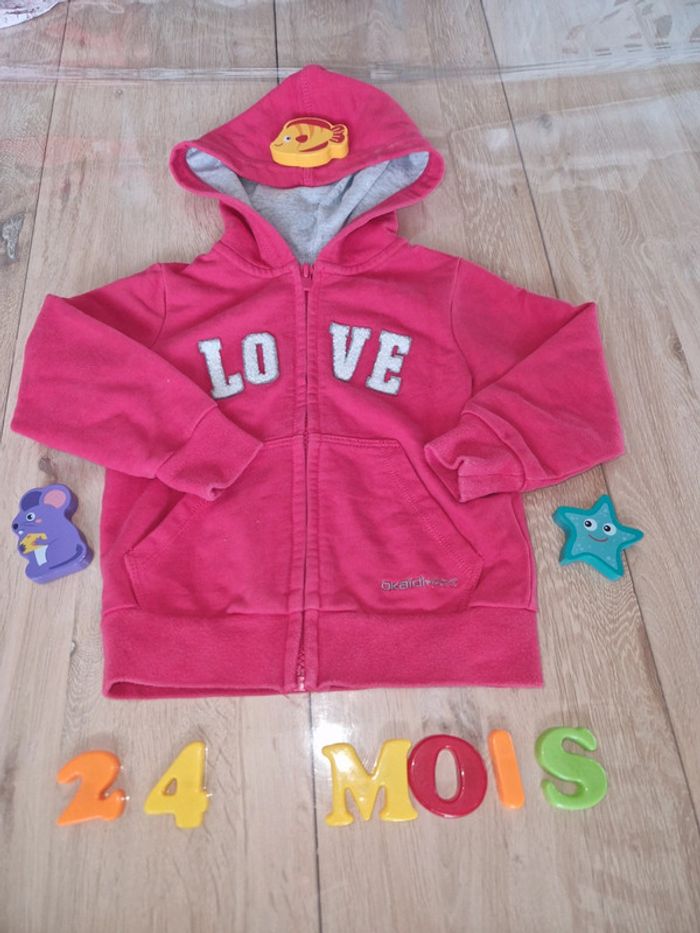 Pull zippé fille 24 mois obaïbi