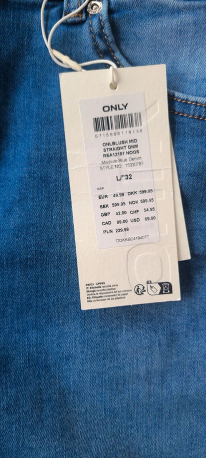 Jean Only - Blush Mid Straight - REA13187 - Denim Medium Bleu - photo numéro 5