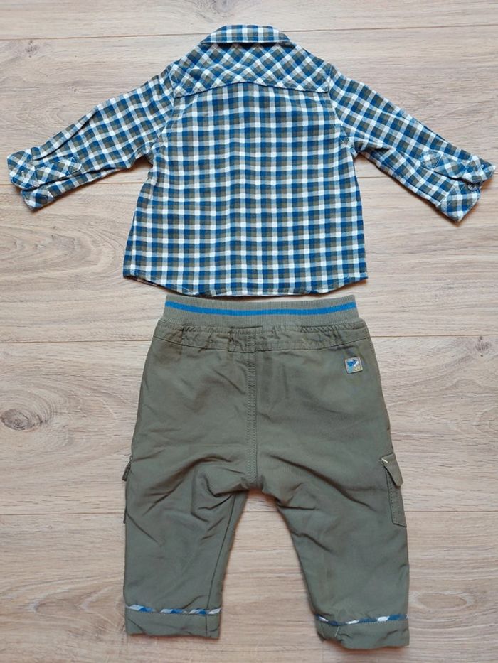 Ensemble garcon chemise à carreaux et pantalon kaki - photo numéro 7