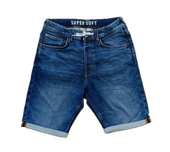 Short bleu marine à revers. Supersoft. Jean. Taille 14 - 15 ans. 170 cm
