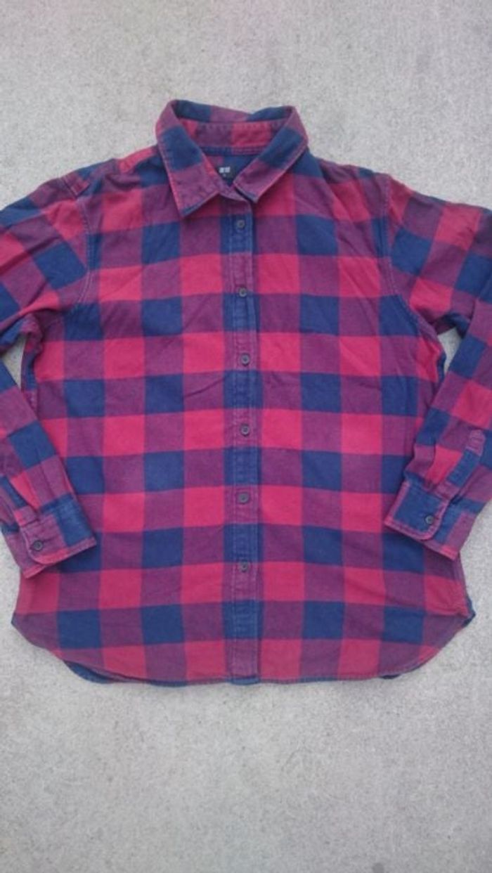 Chemise rouge à carreaux Uniqlo
