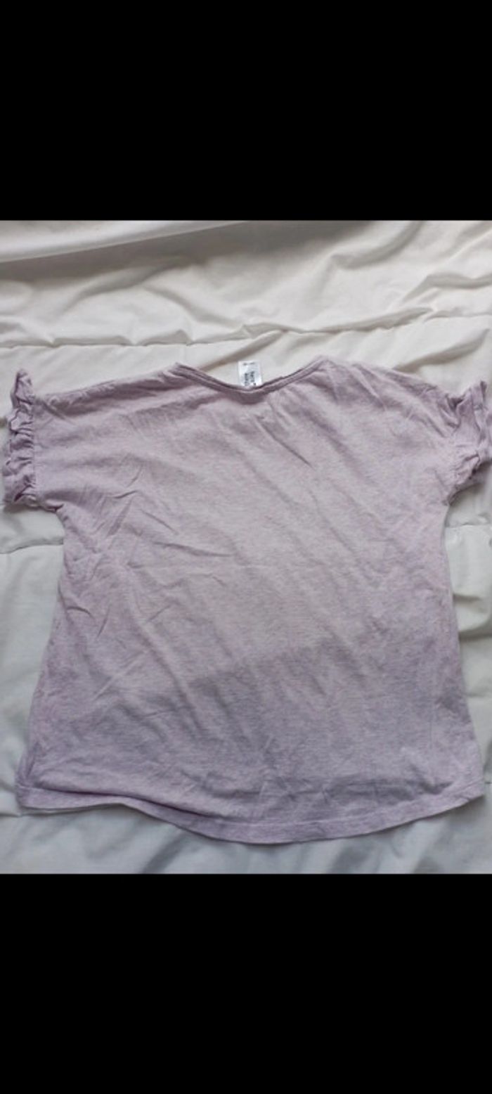 Tee shirt Lila manches courtes avec beabs 134/140 cm palomino neuf 5€ - photo numéro 3