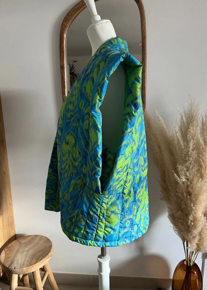 Veste matelassée sans manches bleue-verte Garçonne - photo numéro 2
