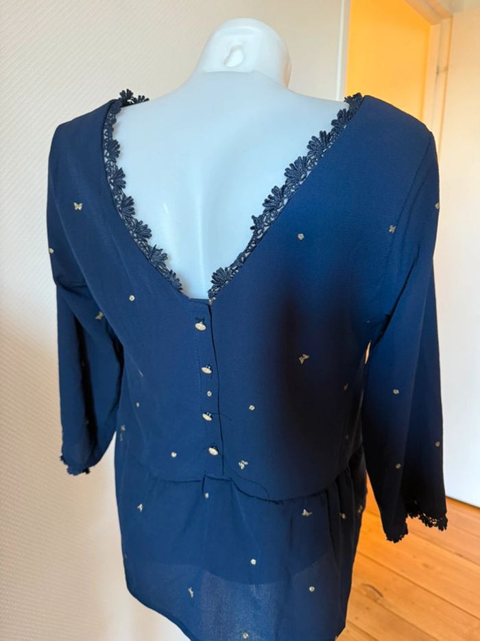 Blouse bleu marine dos nue en très bon état season taille S - photo numéro 6
