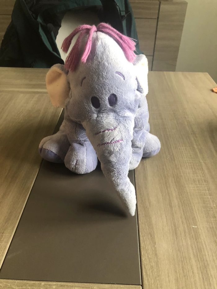 Peluche éléphant mauve