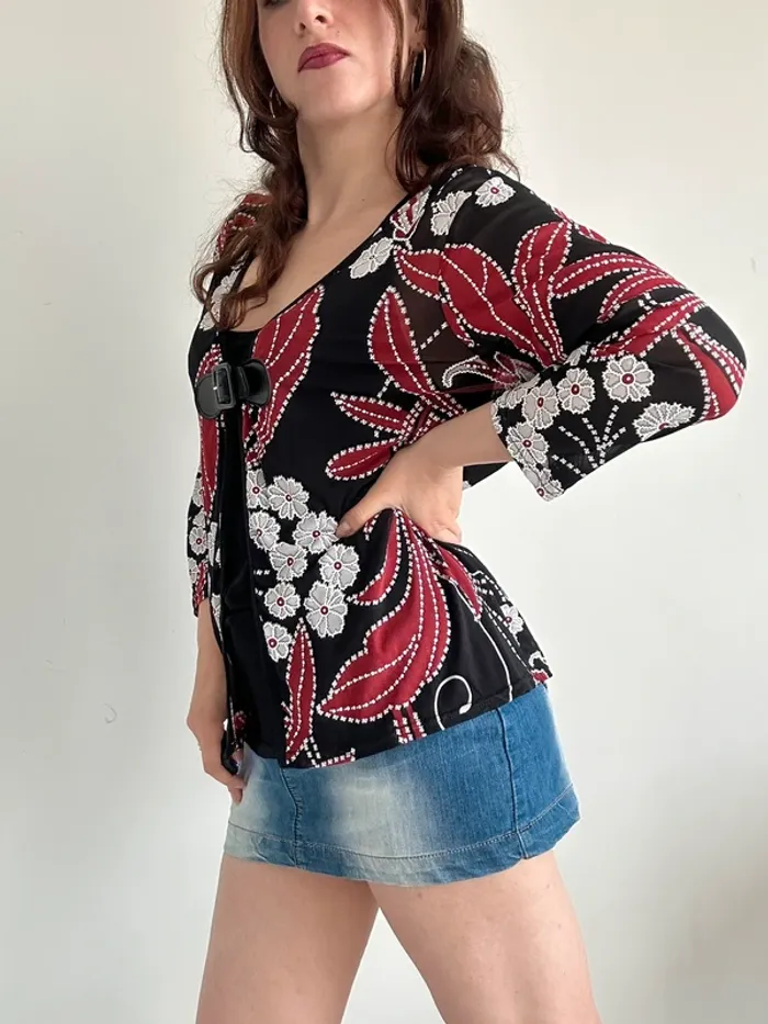 Haut vintage y2k années 2000 à motifs taille L - photo numéro 3